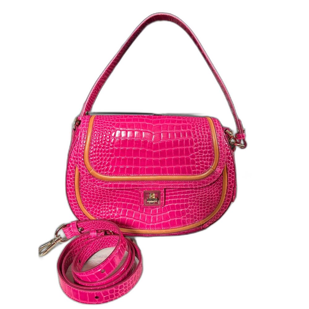 NWOT Brahmin Cynthia Paradise Pink Darlington Leather Shoulder Bag